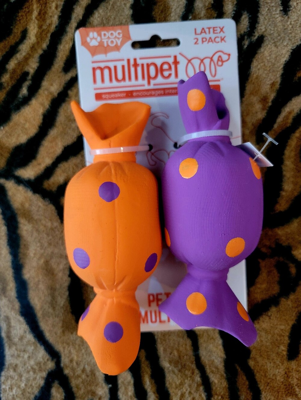 Multipet Dog Halloween Candy Toys Latex Dog Toys Mini Xs - 2 Pack